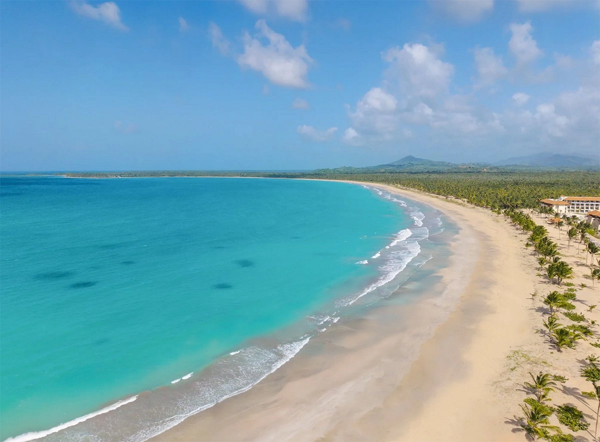Aerial coastline at Playa Esmeralda